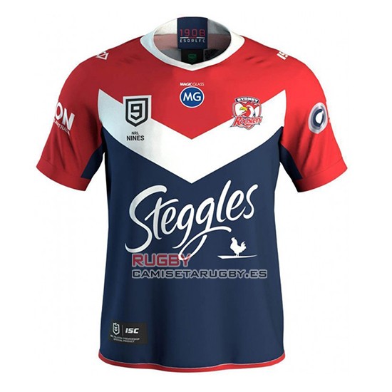 Camiseta Sydney Roosters 9s Rugby 2020 Rojo Azul